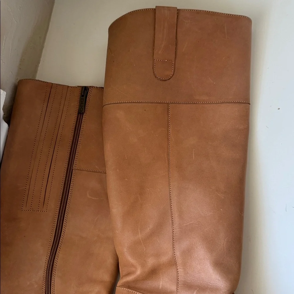 Duo Tan Leather Knee-High Boots